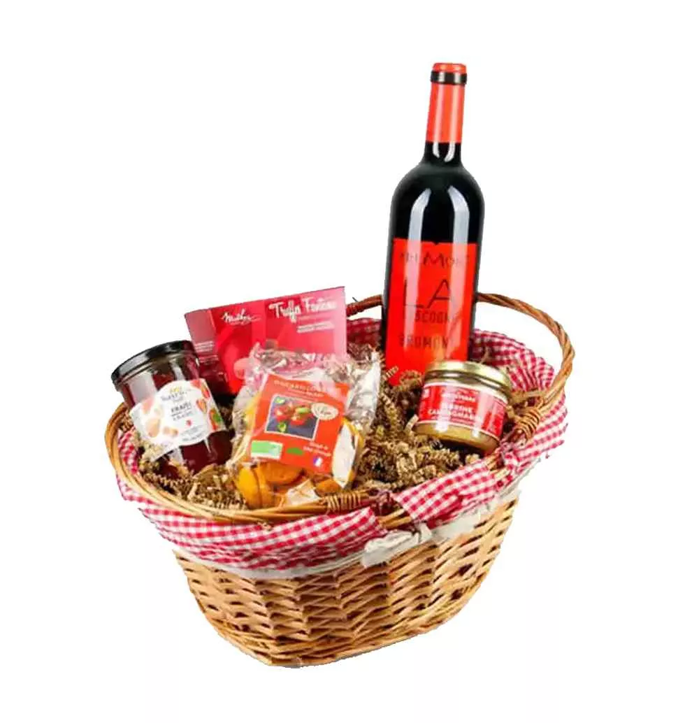 Pleasure Basket With Red Wine