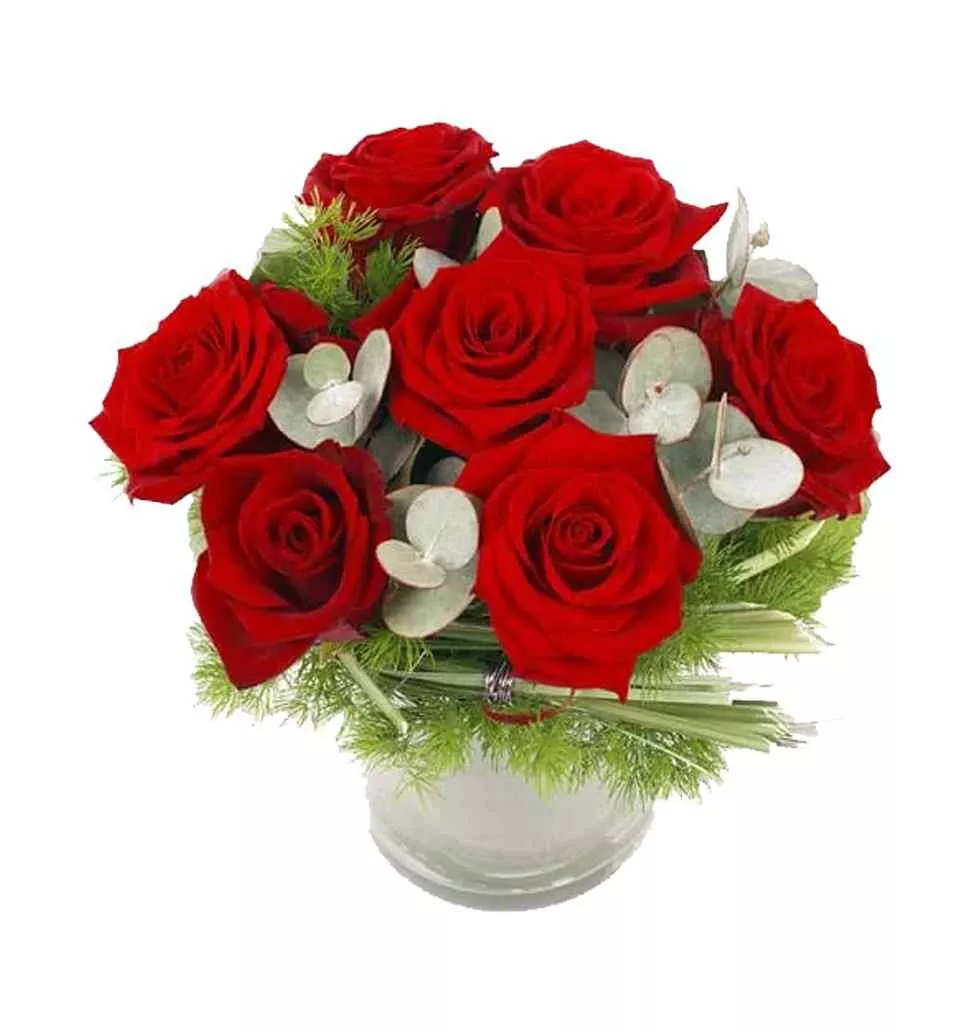 Radiant Arrangement of Silky Smooth Red Roses
