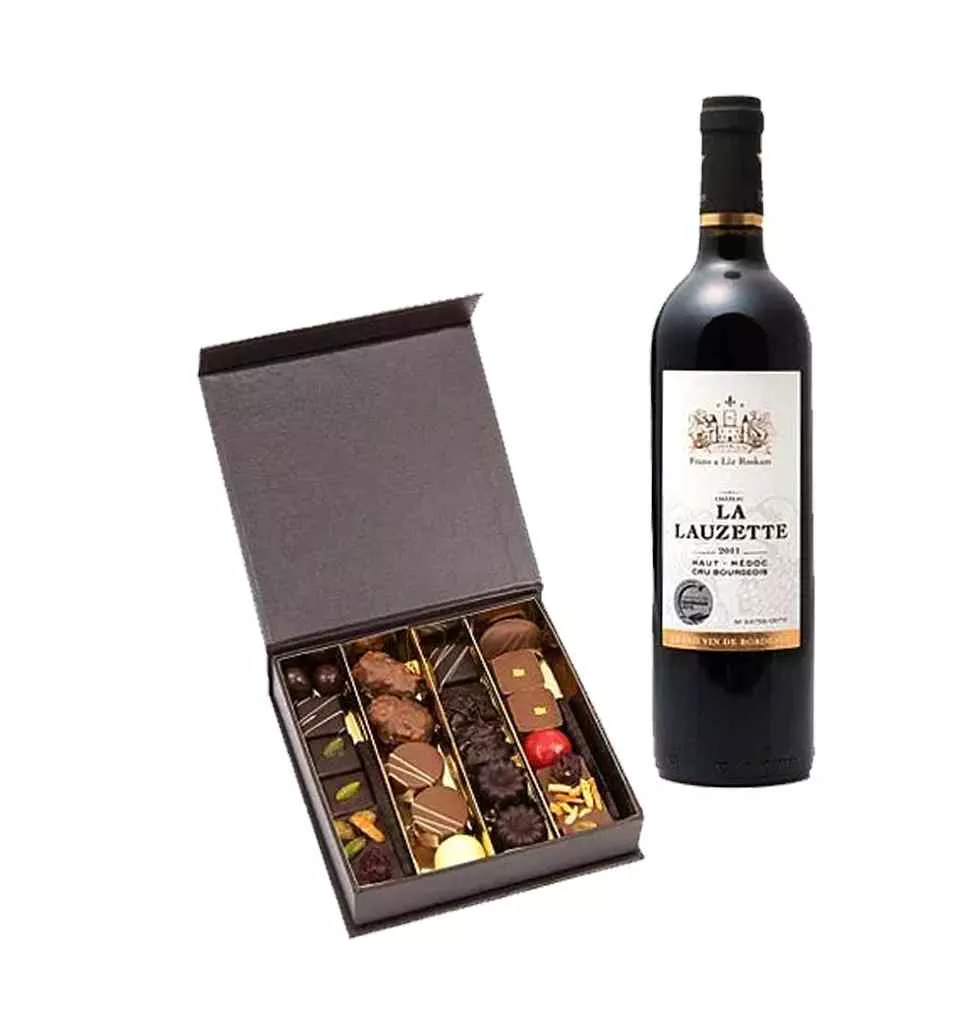 Remarkable Combo Gift of Red Wine and Chocolates