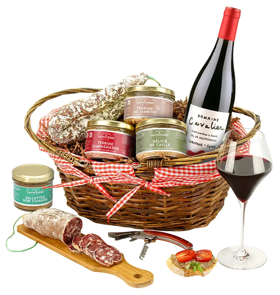 French Charcuterie & Wine Basket